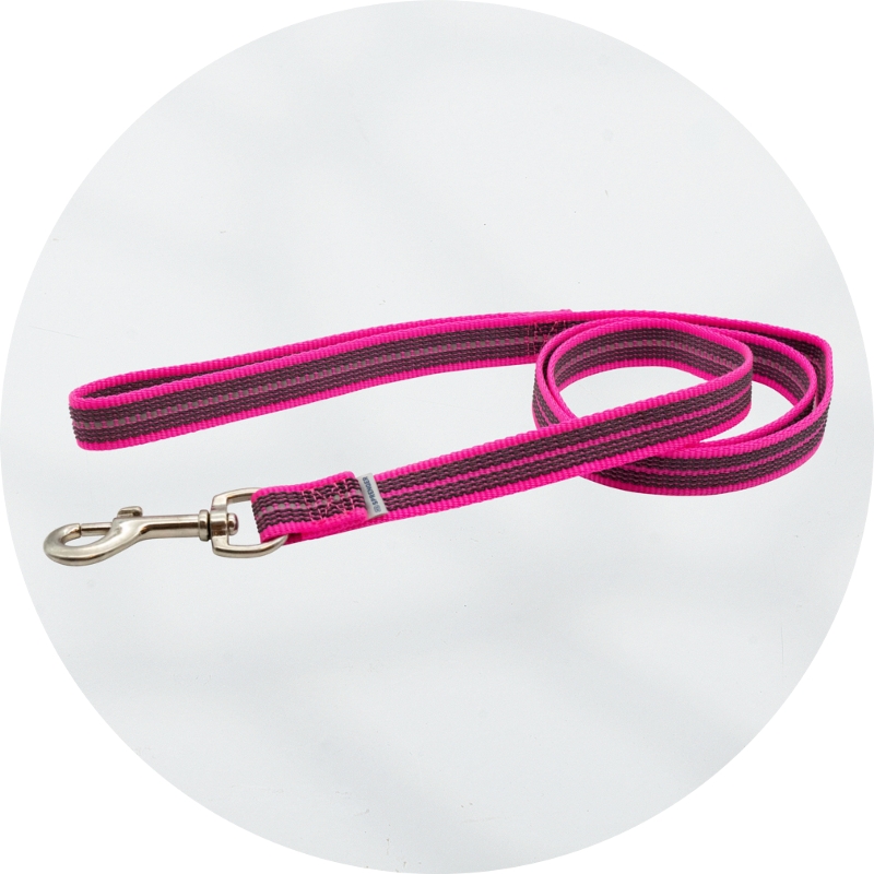 Herm Sprenger Rubberised Nylon Long Lead Neon Pink Reflective